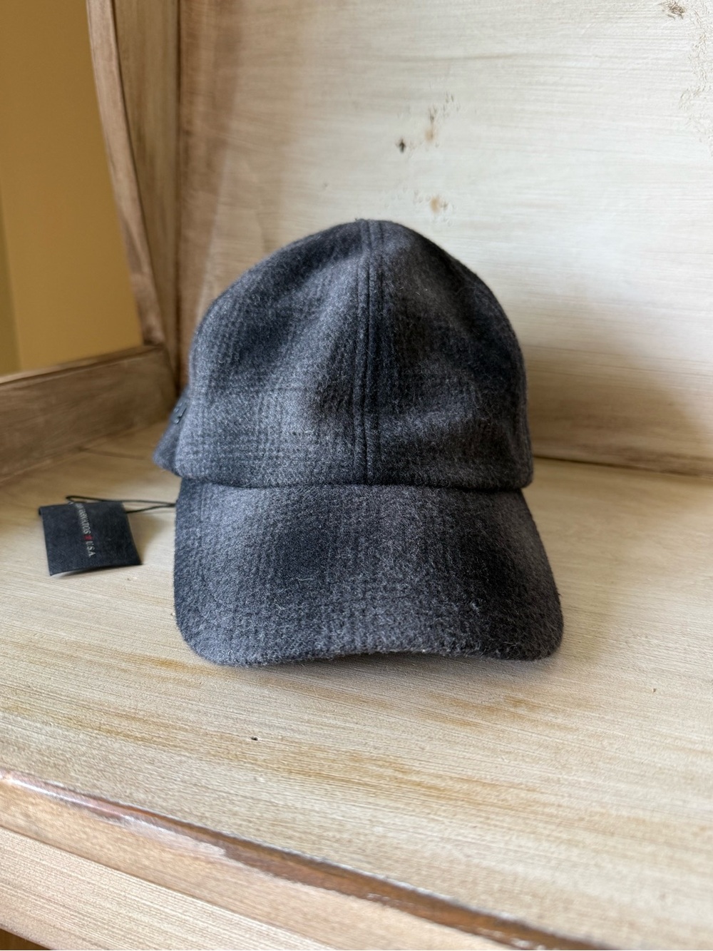 NWT John Varvatos USA Wool Plaid Baseball Cap Hat S/M Rare